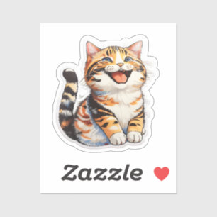 Glückliche Katze Aufkleber