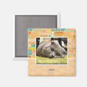 Glückliche Katze, aus Glück Magnet (Vorderseite/Rückseite)