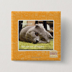 Glückliche Katze, aus glücklichem heraus Button