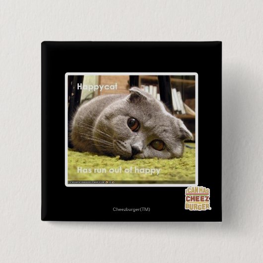Glückliche Katze, aus glücklichem heraus Button (Vorderseite)