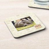 Glückliche Katze, aus glücklichem heraus Getränkeuntersetzer (Linke Seite)