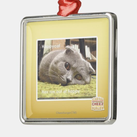 Glückliche Katze, aus glücklichem heraus Silbernes Ornament (Links)