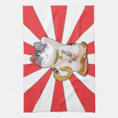 Glückliche Katze B Geschirrtuch (Vertikal)