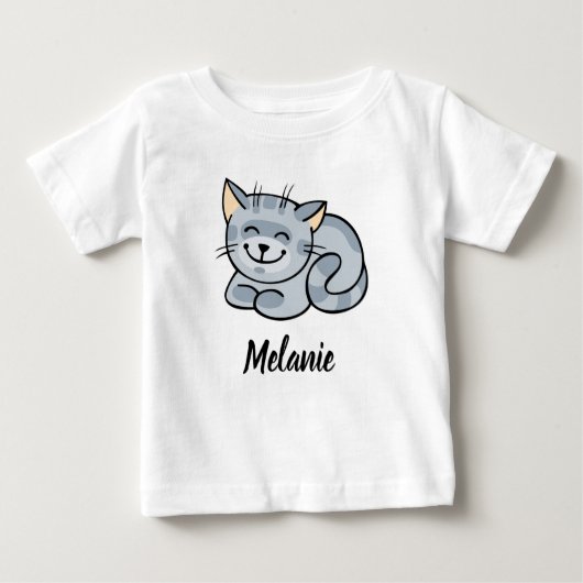 glückliche Katze Baby T-shirt (Vorderseite)