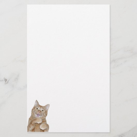 Glückliche Katze Briefpapier (Vorderseite)