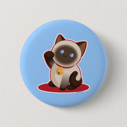 Glückliche Katze Button (Vorderseite)