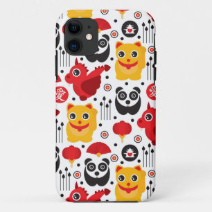 Glückliche Katze, Drache und Panda der China Case-Mate iPhone Hülle