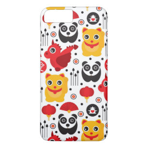 Glückliche Katze, Drache und Panda der China Case-Mate iPhone Hülle