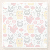 Glückliche Katze, Drache und Panda der China Glasuntersetzer (Rückseite)