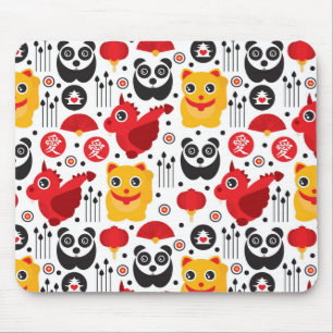 Glückliche Katze, Drache und Panda der China Mousepad