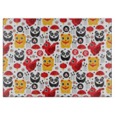 Glückliche Katze, Drache und Panda der China Schneidebrett (Vorderseite)