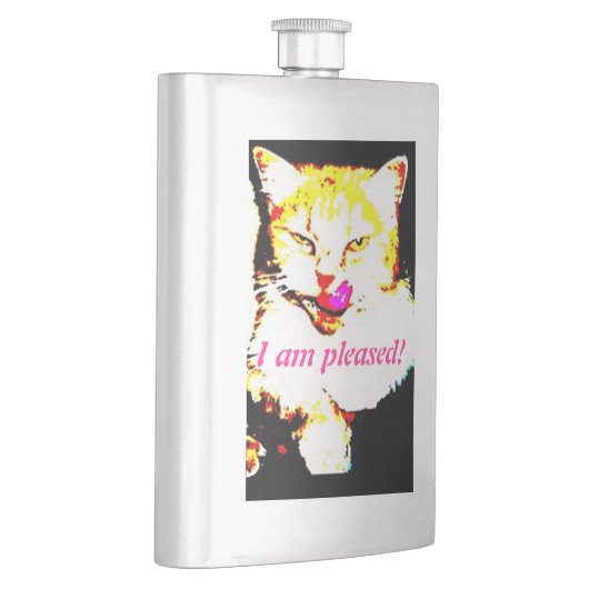 glückliche Katze Flachmann (Rechts)