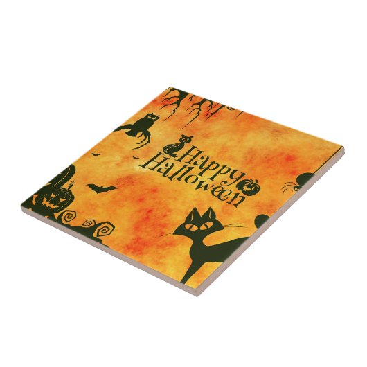 glückliche Katze Fliese (Seite)