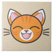 glückliche Katze Fliese (Vorderseite)