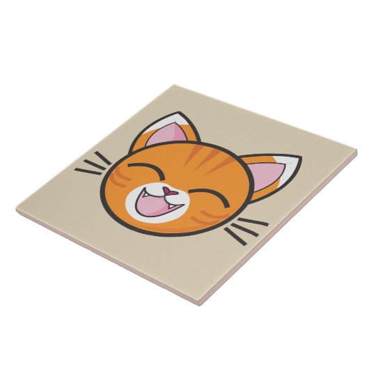 glückliche Katze Fliese (Seite)