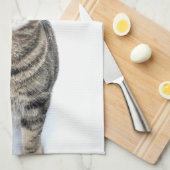 Glückliche Katze Geschirrtuch (Viertel Falte)
