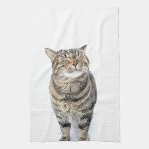 Glückliche Katze Geschirrtuch