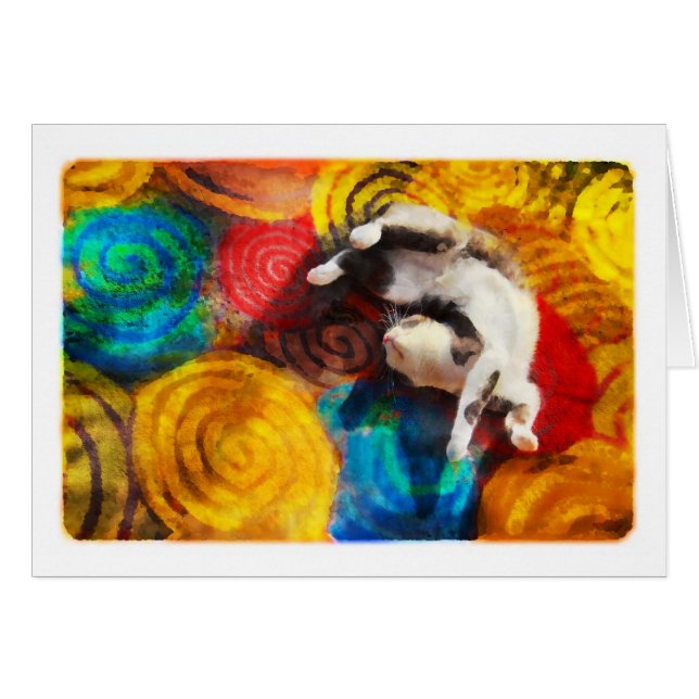 Glückliche Katze, Karte (Vorderseite (Horizontal))