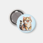 Glückliche Katze Magnet (Vorderseite/Rückseite)