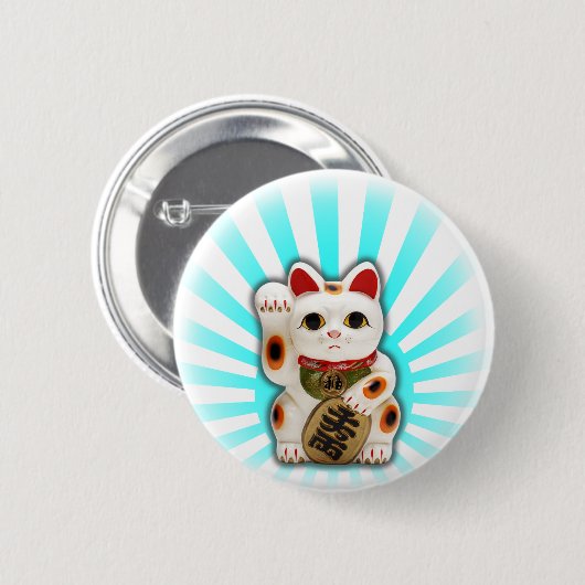 Glückliche Katze (Maneki-neko) Button (Vorne & Hinten)