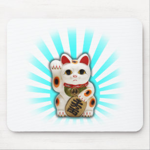Glückliche Katze (Maneki-neko) Mousepad