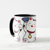 Glückliche Katze Maneki Neko Tasse (Vorderseite Links)
