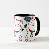 Glückliche Katze Maneki Neko Tasse (VorderseiteRechts)