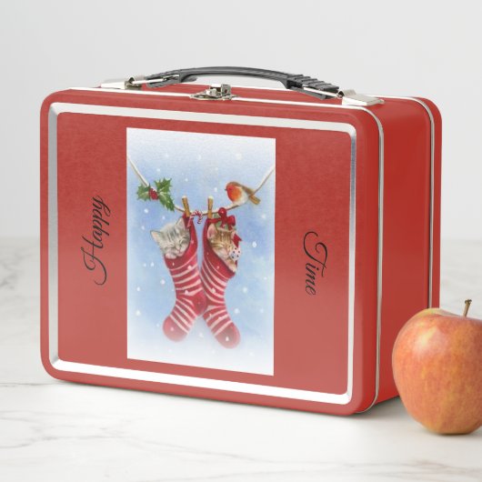 glückliche Katze Metall Brotdose (Beispiel)