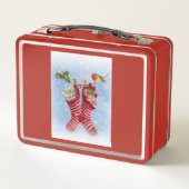 glückliche Katze Metall Brotdose (Rückseite)