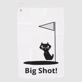 Glückliche Katze mit Big Shot Golfhandtuch