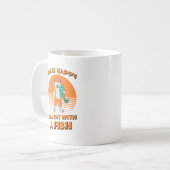 Glückliche Katze mit Fisch. Katze Fischer. Funny Kaffeetasse (Vorderseite Links)