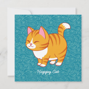 Glückliche Katze Personalisiert Einladung
