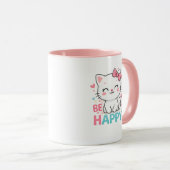 Glückliche Katze Tasse (VorderseiteRechts)