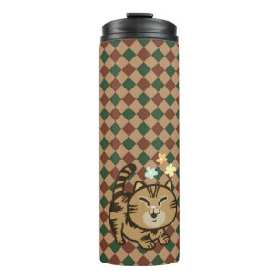 glückliche Katze Thermosbecher