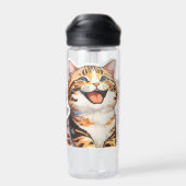 Glückliche Katze Trinkflasche (Rückseite)