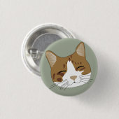 Glückliche Katze zeichnen Button (Vorne & Hinten)