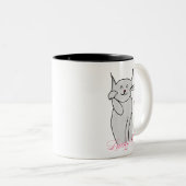 Glückliche Katze Zwei-Ton Tasse (VorderseiteRechts)