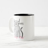 Glückliche Katze Zwei-Ton Tasse (Vorderseite Links)
