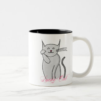 Glückliche Katze Zwei-Ton Tasse