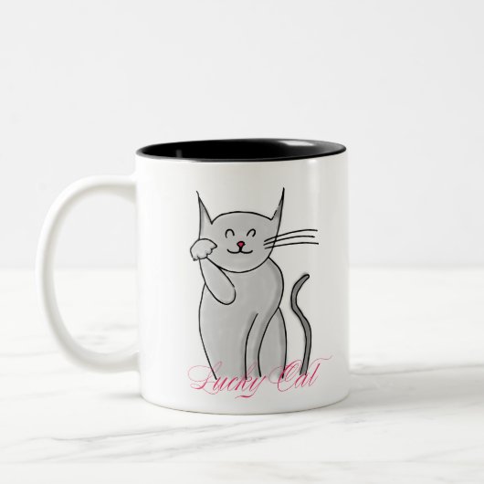 Glückliche Katze Zwei-Ton Tasse (Links)