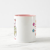 Glückliche Katze Zweifarbige Tasse (Mittel)