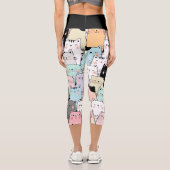 Glückliche Katzen Capri Leggings (Rückseite)