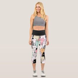 Glückliche Katzen Capri Leggings