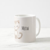 Glückliche Katzen Creme Kaffeetasse (VorderseiteRechts)