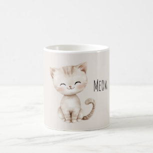Glückliche Katzen Creme Kaffeetasse