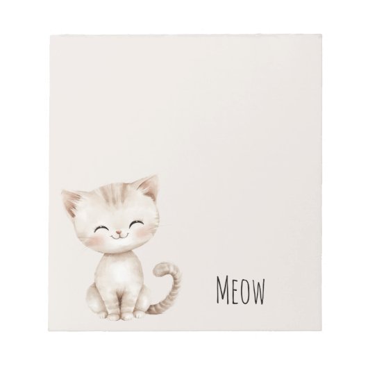 Glückliche Katzen Creme Notizblock (Vorderseite)