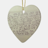 Glückliche Katzen Keramik Ornament (Links)