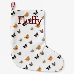 Glückliche Katzen-Köpfe Kleiner Weihnachtsstrumpf