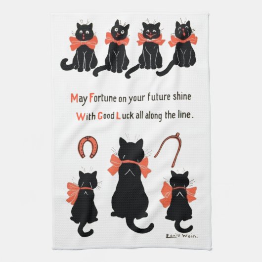 Glückliche Katzen, Louis Wain Handtuch (Vertikal)