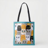 Glückliche Katzen Tragetasche Tasche (Vorderseite)